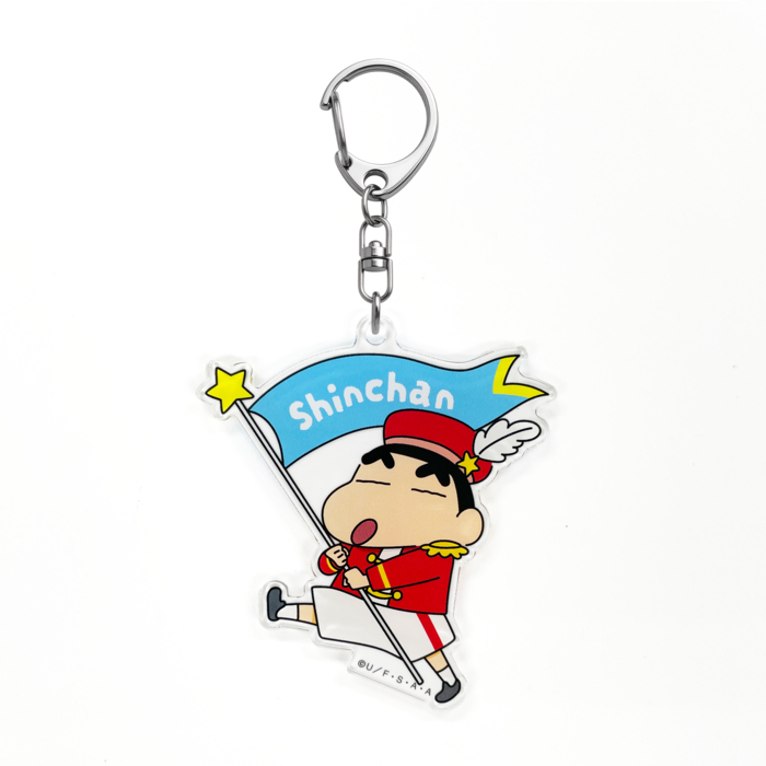クレヨンしんちゃん　アクリルキーホルダー　エンジョイマーチングバンド　しんちゃん　フラッグ