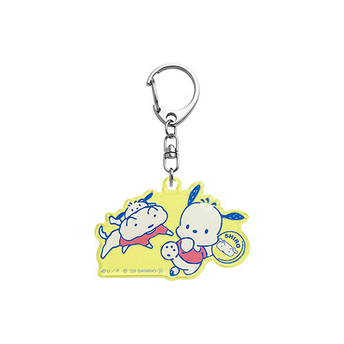 クレヨンしんちゃん×はぴだんぶい　アクリルキーホルダー　シロ と ポチャッコ