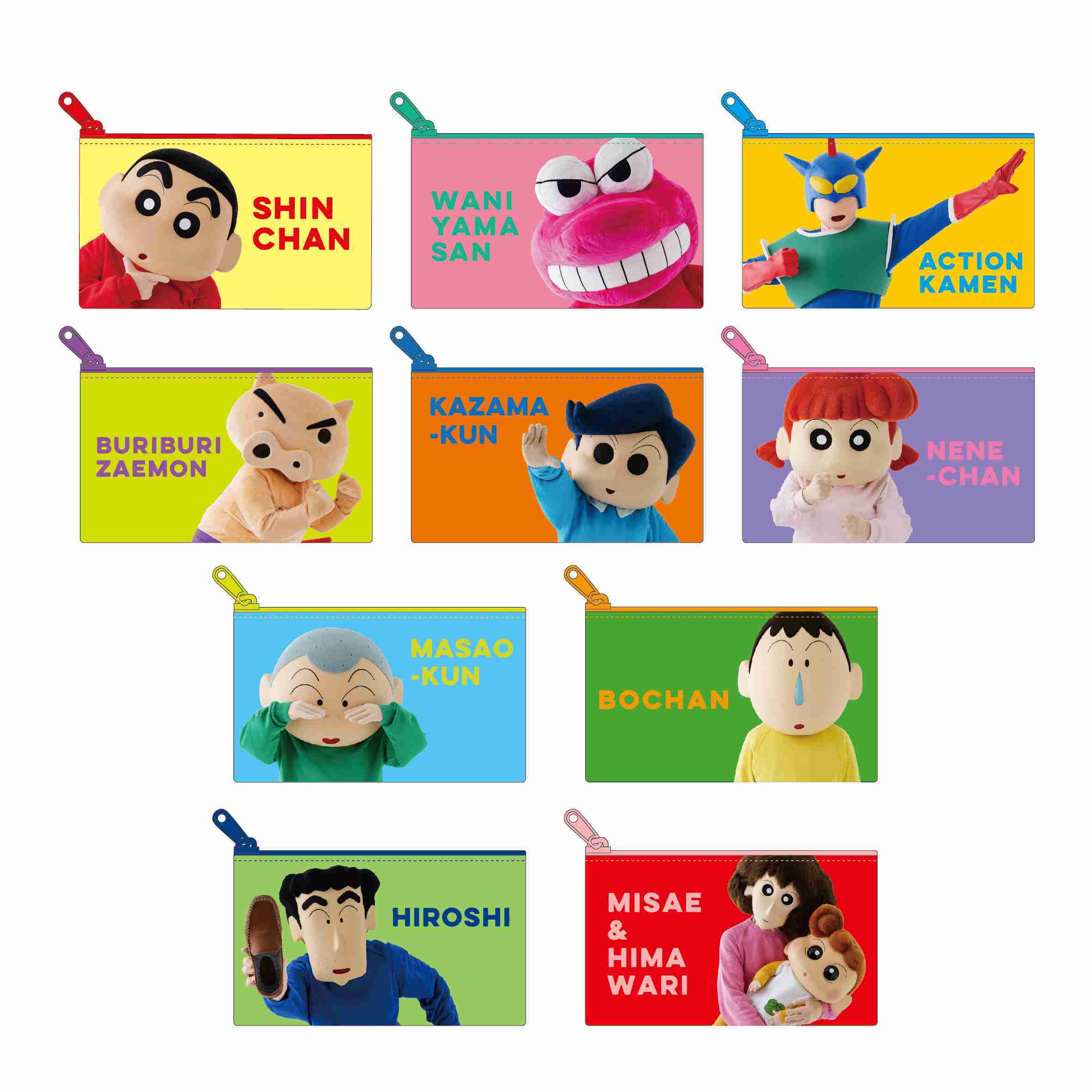クレヨンしんちゃん　フラットミニポーチ（ランダム10種）　ハイ！チーズ！