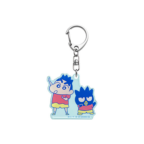 クレヨンしんちゃん×はぴだんぶい　アクリルキーホルダー　しんちゃん と バッドばつ丸
