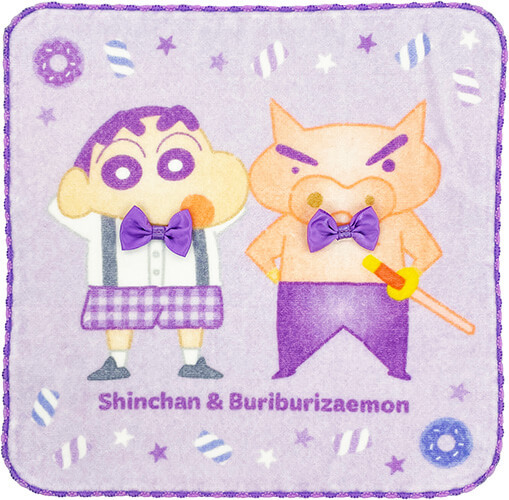 クレヨンしんちゃん　リボン付きハンドタオル　ゆめかわフレンズ　しんちゃん＆ぶりぶりざえもん