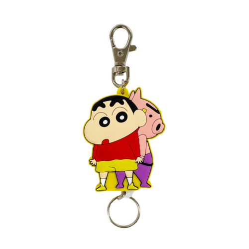クレヨンしんちゃん　リール付きラバーキーホルダー　しんちゃん＆ぶりぶりざえもん