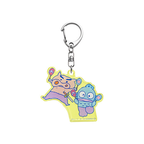 クレヨンしんちゃん×はぴだんぶい　アクリルキーホルダー　ぶりぶりざえもん と ハンギョドン