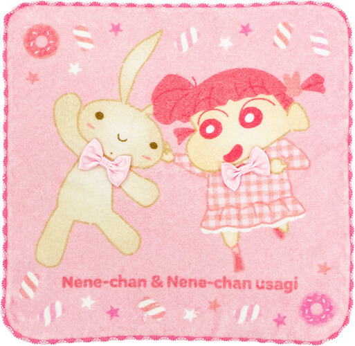 クレヨンしんちゃん　リボン付きハンドタオル　ゆめかわフレンズ　ネネちゃん＆ネネちゃんウサギ