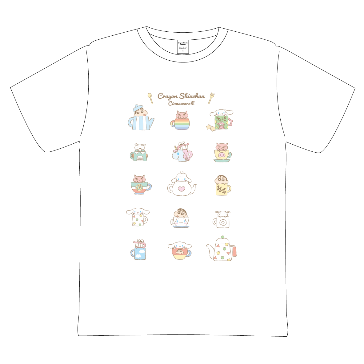 クレヨンしんちゃん×シナモロール　Tシャツ　カップデザイン