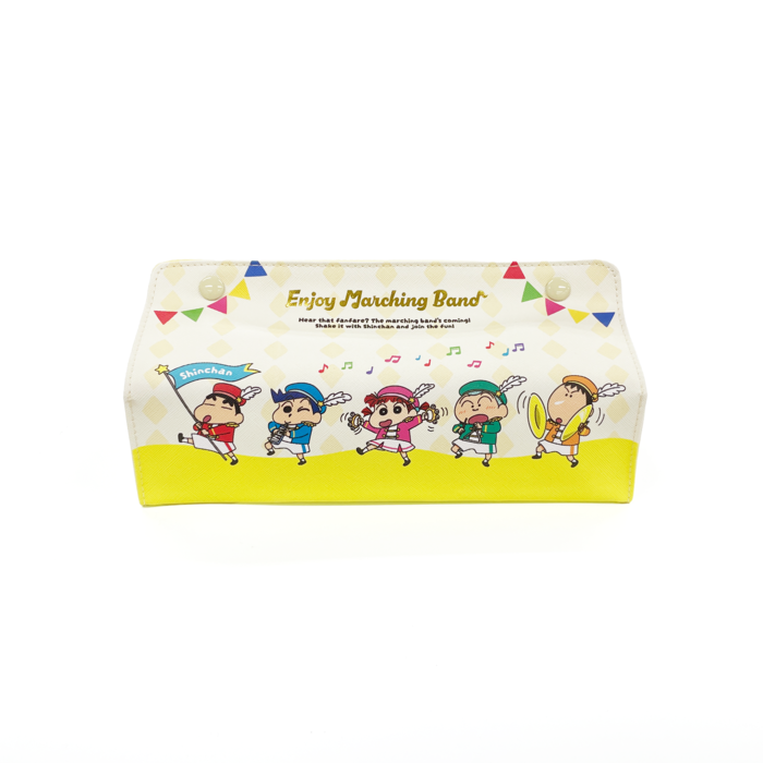 クレヨンしんちゃん　ティッシュケースカバー　エンジョイマーチングバンド