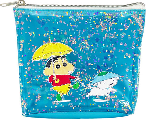 クレヨンしんちゃん　グリッターポーチ　rainy days