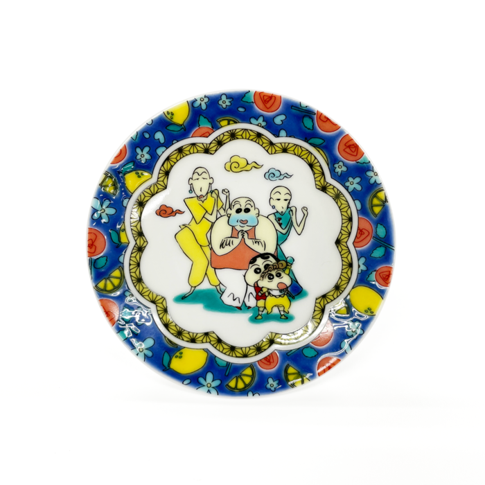 クレヨンしんちゃん　九谷焼豆皿　暗黒タマタマ大追跡