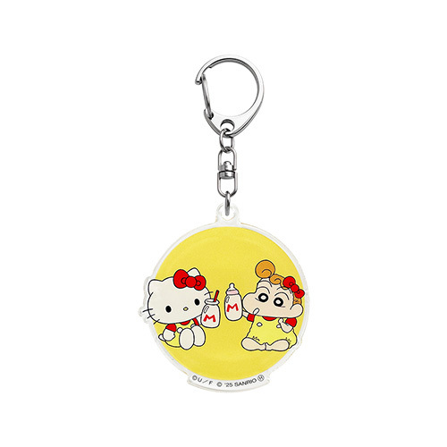 クレヨンしんちゃん×ハローキティ　アクリルキーホルダー　ひまわり と ハローキティ