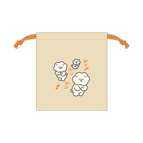 もっさりもさお　サガラ刺繍巾着