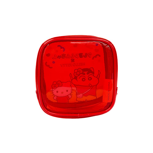 クレヨンしんちゃん×ハローキティ クリアスクエアポーチ みんな