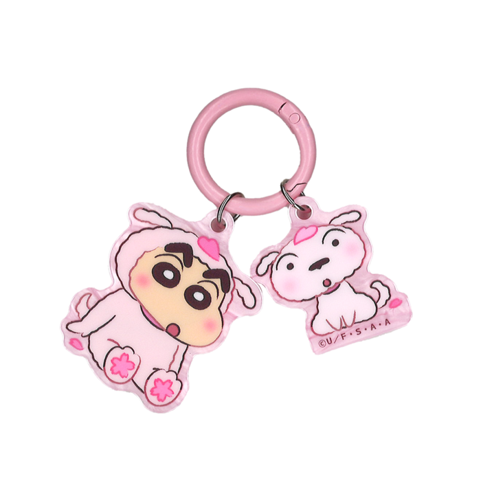 クレヨンしんちゃん　2連アクリルキーホルダー　サクラブルーム　満開